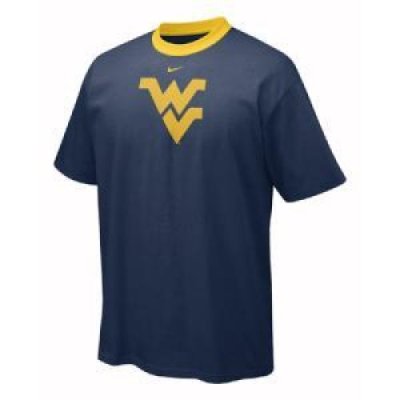 West Virginia Nike S/s Contrast Neck Logo Tee