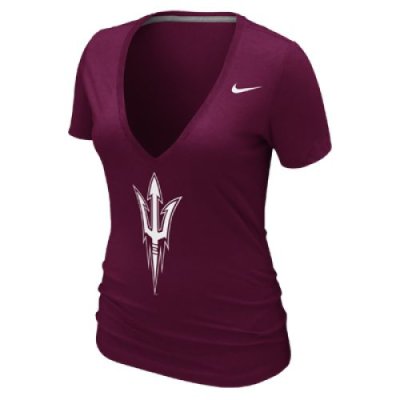 Nike Arizona State Sun Devils Womens Deep V Burnout T-shirt