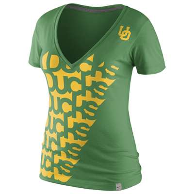 Nike Oregon Ducks Womens Vault Tri-Blend Deep V T-Shirt
