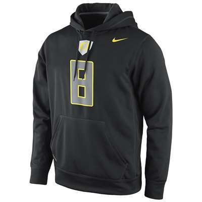Nike Oregon Ducks Players Hooded Sweatshirt - #8 Black