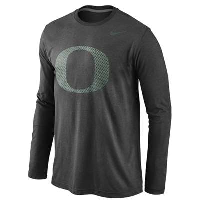 Nike Oregon Ducks Long Sleeve Stealth Tri-Blend T-Shirt