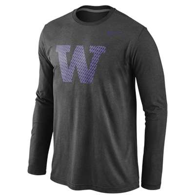 Nike Washington Huskies  Long Sleeve Stealth Tri-Blend T-Shirt