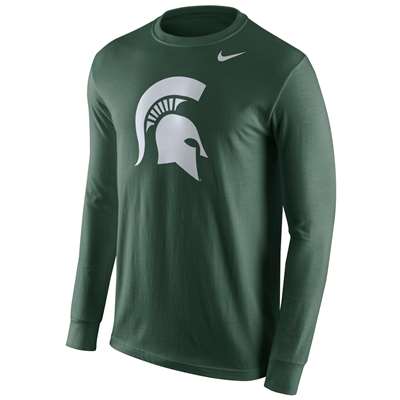 Nike Michigan State Spartans Cotton Long Sleeve Logo T-Shirt