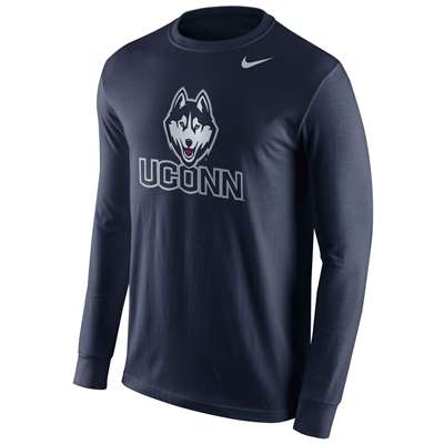 Nike Uconn Huskies Cotton Long Sleeve Logo T-Shirt