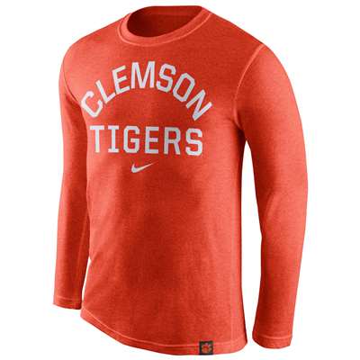 Nike Clemson Tigers Tri-Blend Long Sleeve Conviction Crew Shirt