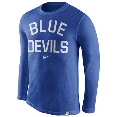 Nike Duke Blue Devils Tri-Blend Long Sleeve Conviction Crew Shirt