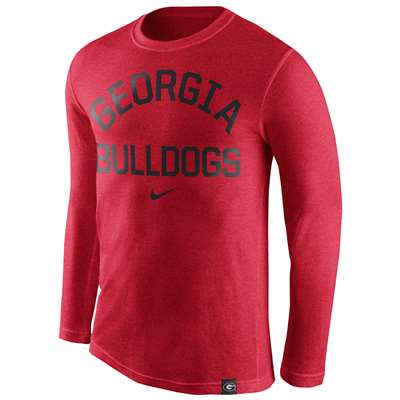 Nike Georgia Bulldogs Tri-Blend Long Sleeve Conviction Crew Shirt