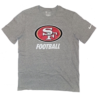 Nike San Francisco 49ers Perforated Logo Football T-Shirt - Grey