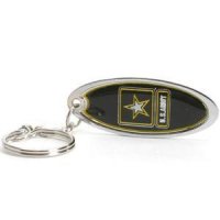 U.s. Army Metal Key Chain W/domed Insert