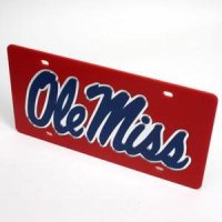 Ole Miss License Plate - Red