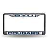 BYU Cougars Inlaid Acrylic Black License Plate Frame