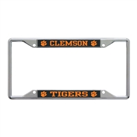 Clemson Tigers Metal License Plate Frame - Carbon Fiber