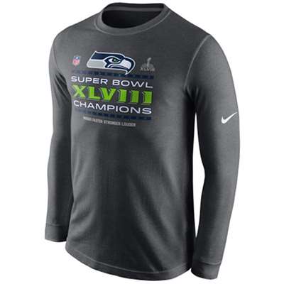 Nike Seattle Seahawks Super Bowl Champions Long Sleeve Trophy Collection Locker Room T-Shirt