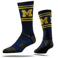 Michigan Wolverines Strideline Premium Crew Sock - Navy
