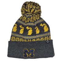 Michigan Wolverines Zephyr Carousel Pom Knit Beani