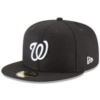 Washington Nationals New Era 5950 League Basic Fitted Hat - Black/White