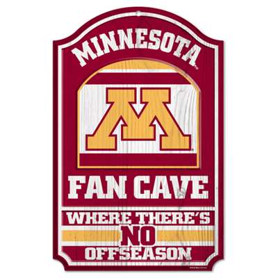 Minnesota Golden Gophers Fan Cave Wood Sign
