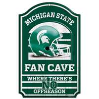 Michigan State Spartans Fan Cave Wood Sign