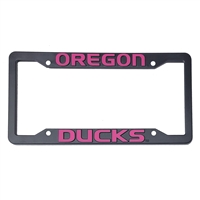 Oregon Ducks Plastic License Plate Frame - Oregon Ducks - Pink