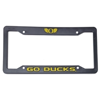 Oregon Ducks Plastic License Plate Frame - Go Ducks - Yellow