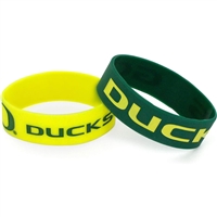 Oregon Ducks Wide Rubber Wristband - 2 Pack