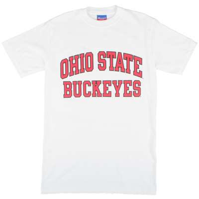 Ohio State T-shirt - Ohio State Arched Above "buckeyes" - By Champion - White