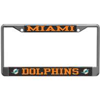 Miami Dolphins Metal License Plate Frame - Carbon Fiber