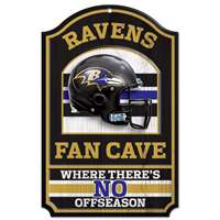 Baltimore Ravens Fan Cave Wood Sign