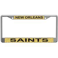 New Orleans Saints Metal Inlaid Acrylic License Plate Frame