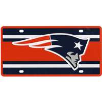 New England Patriots Full Color Super Stripe Inlay License Plate