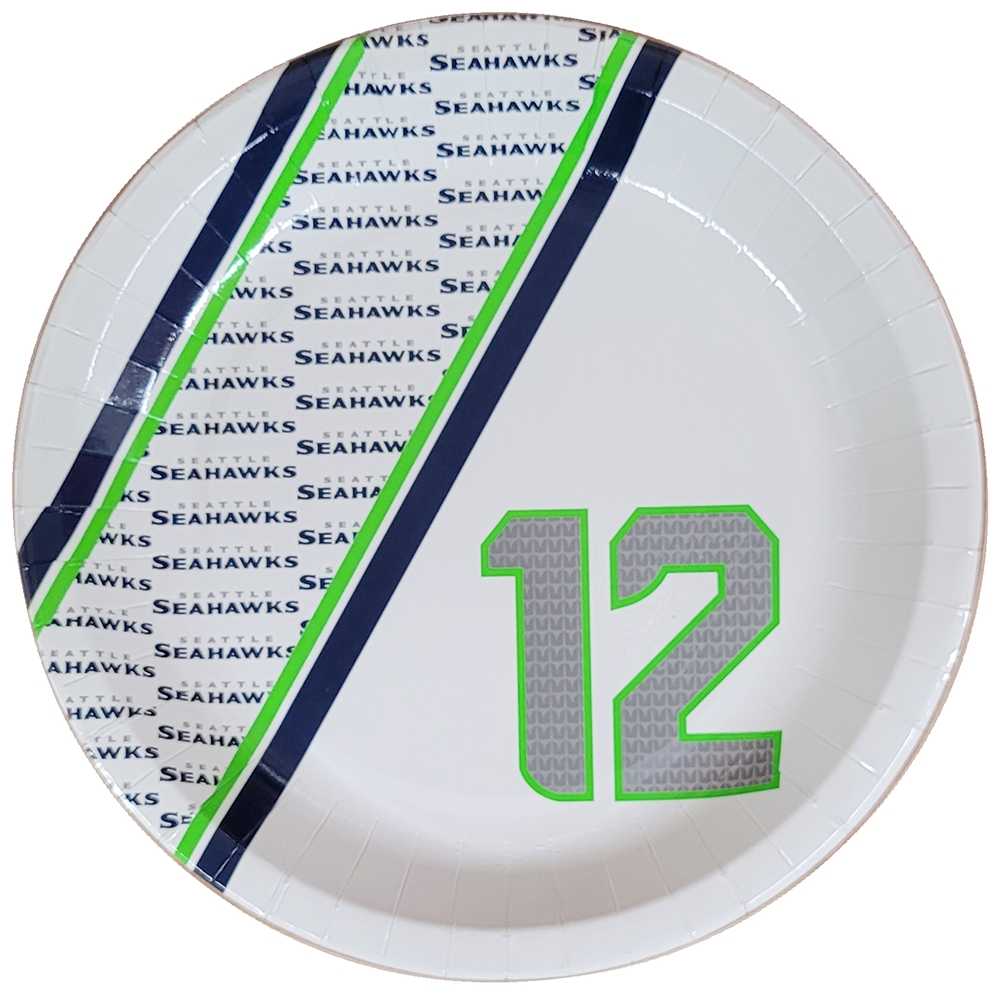 Seattle Seahawks Disposable Paper Plates - 20 Pack - 12th Fa