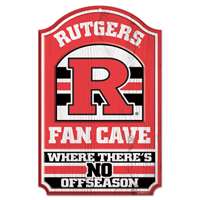 Rutgers Scarlet Knights Fan Cave Wood Sign