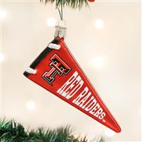Texas Tech Red Raiders Glass Christmas Ornament - Pennant
