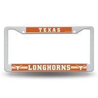 Texas Longhorns White Plastic License Plate Frame