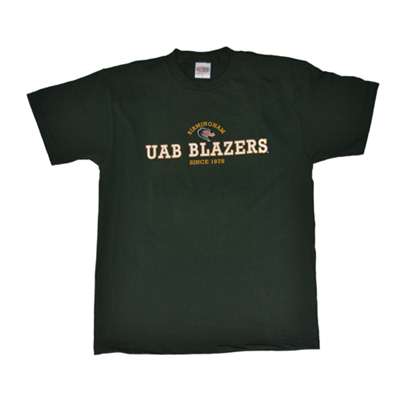 Alabama Birmingham T-shirt - Blazers Logo, Forest