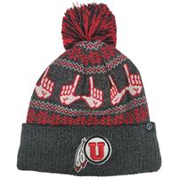 Utah Utes Zephyr Carousel Pom Knit Beanie - Charco