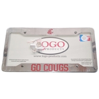 Washington State Cougars Chrome Plastic License Plate Frame