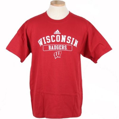 Adidas Wisconsin Badgers Short Sleeve Team T Shirt