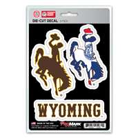 Wyoming Cowboys Decals - 3 Pack