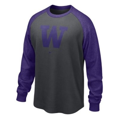 Nike Washington Huskies Long-sleeve Waffle Crew Shirt