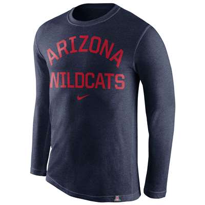 Nike Arizona Wildcats Tri-Blend Long Sleeve Conviction Crew Shirt