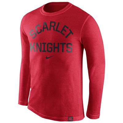 Nike Rutgers Scarlet Knights Tri-Blend Long Sleeve Conviction Crew Shirt