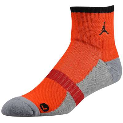 Air Jordan Dri-FIT Tipped Low Quarter Socks- Orange/Dark Grey