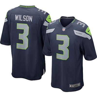 Nike Seattle Seahawks Russell Wilson Game Jersey - Pacific Blue #3