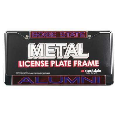 Boise State Broncos Metal Alumni Inlaid Acrylic License Plate Frame - Orange Background