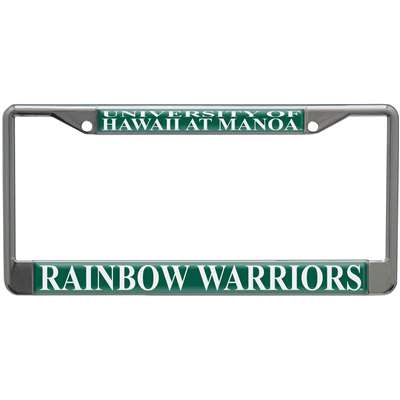 Hawaii Rainbow Warriors Metal License Plate Frame w/Domed Acrylic