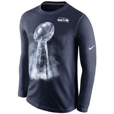 Nike Seattle Seahawks Super Bowl Champions Long Sleeve Ice Trophy T-Shirt