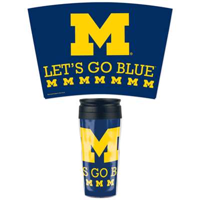 Michigan Wolverines 16oz Plastic Travel Mug