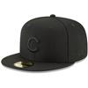 Chicago Cubs New Era 5950 Fitted Hat - Black/Black