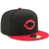 Cincinnati Reds New Era 5950 Fitted Hat - Alt - Black/Red